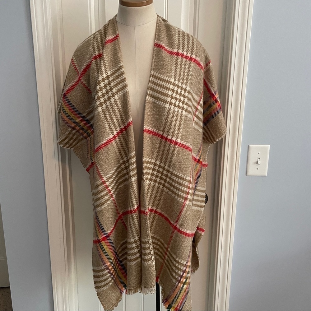 Blanket Poncho Wrap Kimono Top in Plaid ~ Do‎ Everything in Love